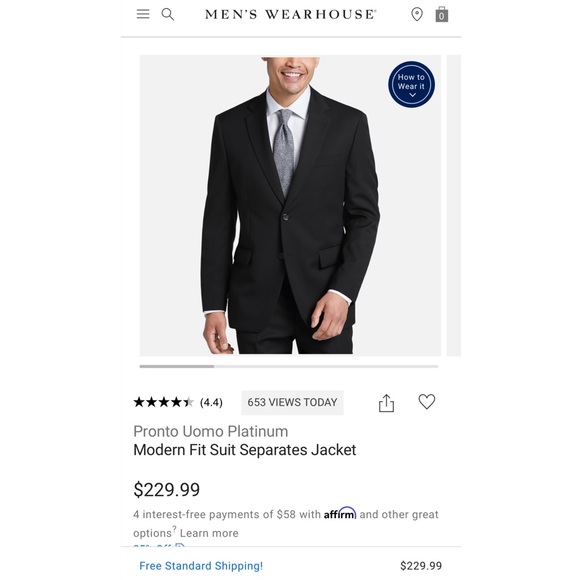 Pronto Uomo Black Suit Jacket - Picture 2 of 11